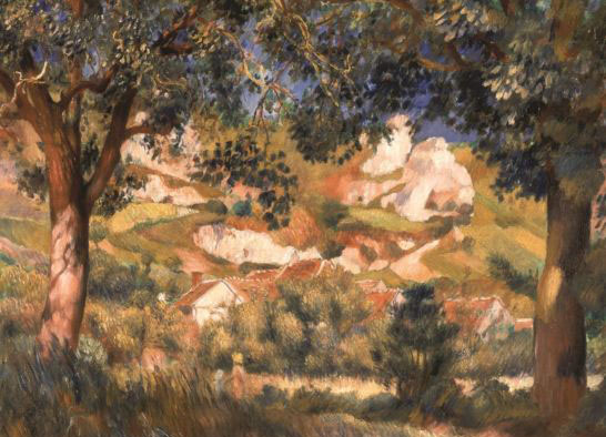 Pierre-Auguste-Renoir-Paysage-à-la-Roche-Guyon-1887.-Collezione-Pérez-Simón-Messico-594x420 - cut